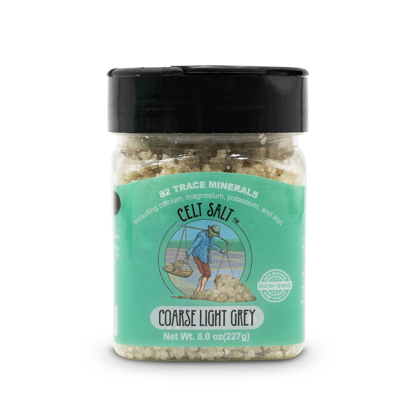 CSHKR Celtic Sea Salt, 8 oz Shaker of Coarse Light Grey Celt Salt