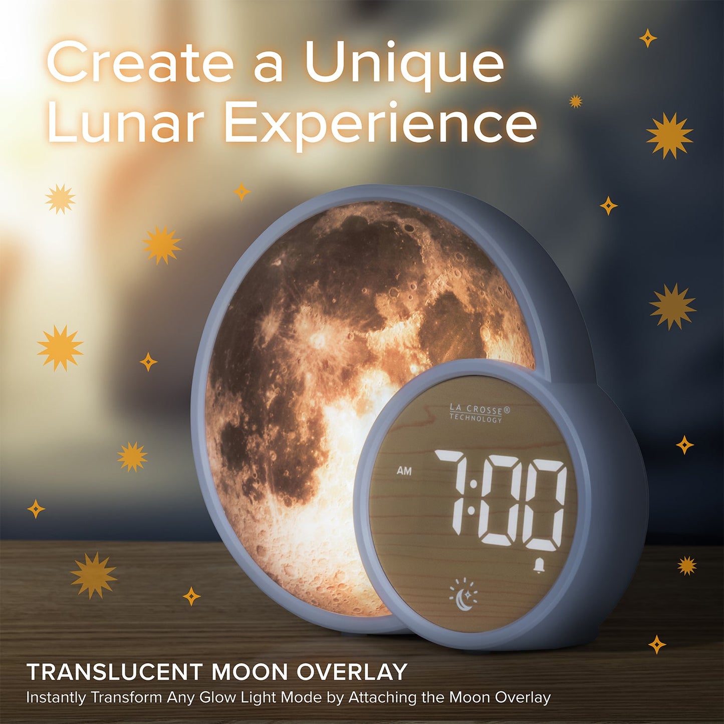 L'Eclipse Light Assist Digital Alarm Clock with Glow Light