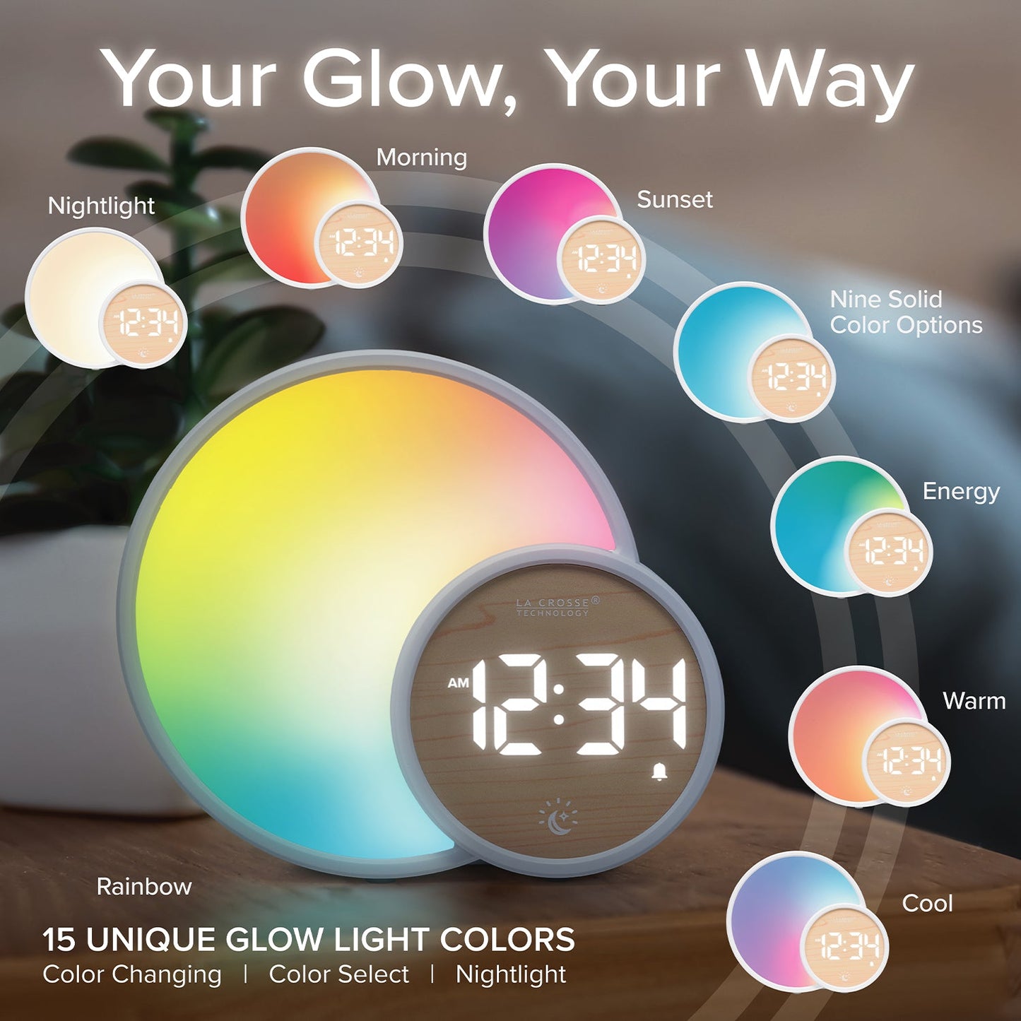 L'Eclipse Light Assist Digital Alarm Clock with Glow Light