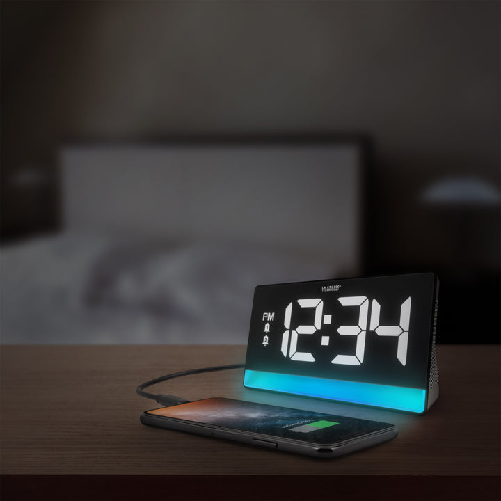 Digital Alarm Clock with Color Changing Glow Light