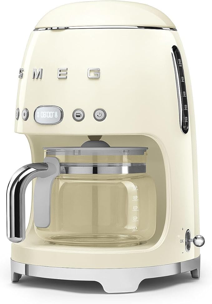 Smeg 50's Retro Style 10 Cup Drip Coffee Machine - Cream