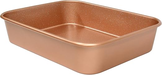 Ceramic Coated NonStick Lasagna/Roaster Pan 13 x 10 x 3-Inch (Rose Gold Granite)