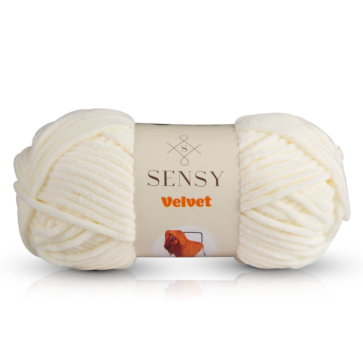 Sensy Velvet Yarn, Blanket Yarn, 3.5 oz, 132 Yards, Gauge 5 Bulky: Creamy / 1 Skein