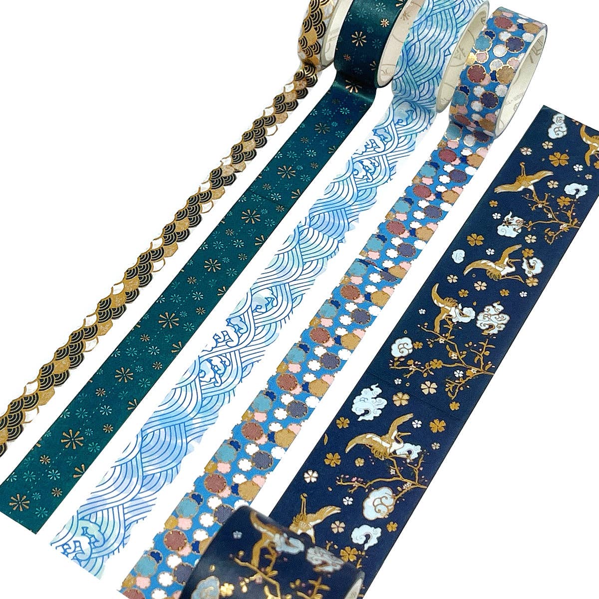 Wrapables Gold Foil Washi Tape in Gift Box Set for DIY Arts: Floral Fireworks
