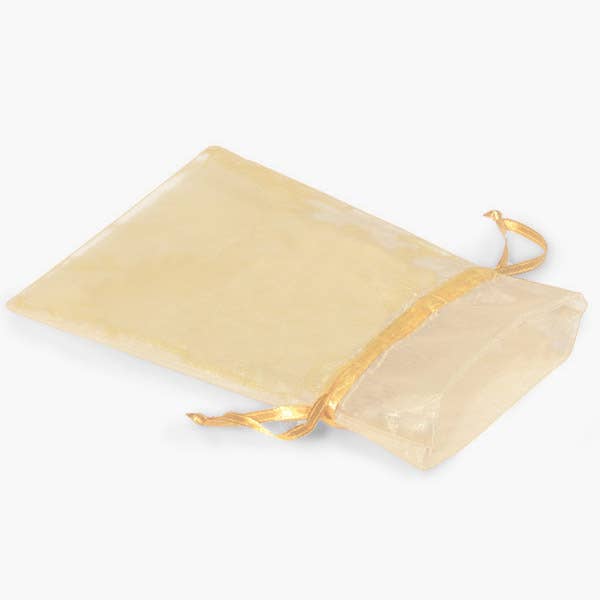 Organza Sheer Bags with Satin Drawsting Ribbon : Ivory / 10 Pack / 4x6"