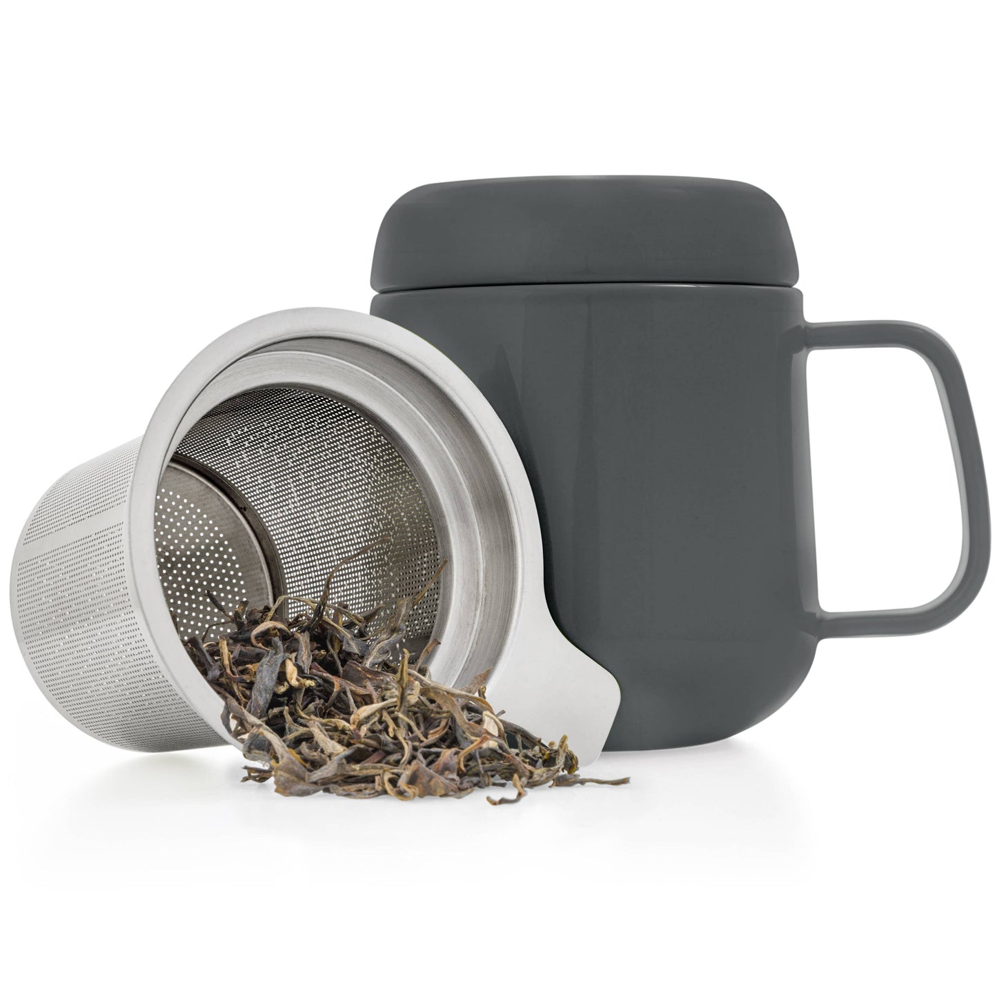 Sumo Porcelain Matte Finish Mug Cup With Infuser 15oz: Black