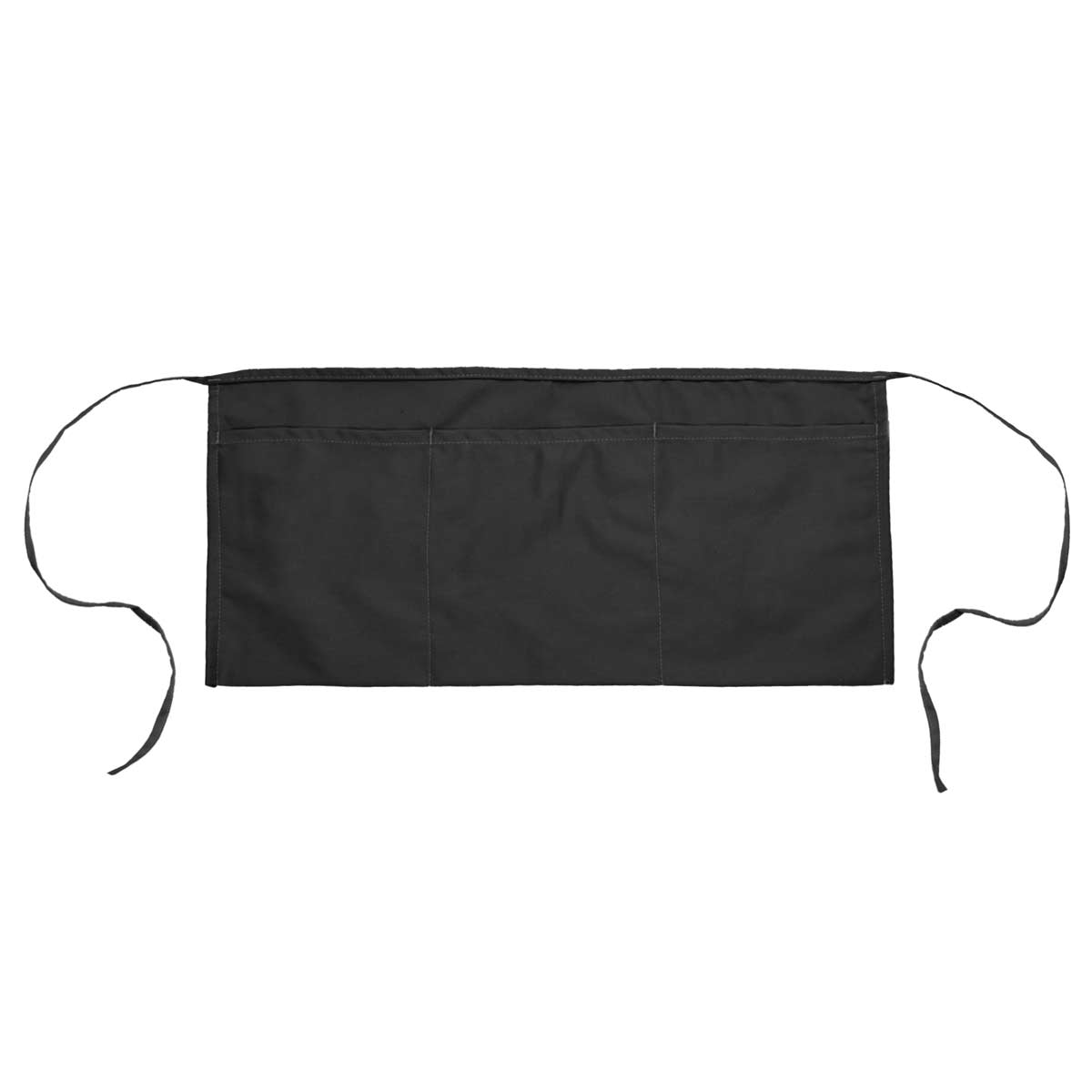 DALIX Waist Aprons Kitchen Bib Poly Cotton 3 Pockets: Black