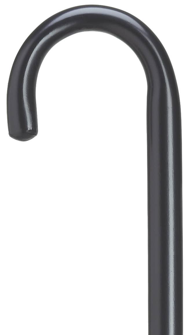 9003208 1" Round Nose Crook Handle "Hospital" Cane: Black