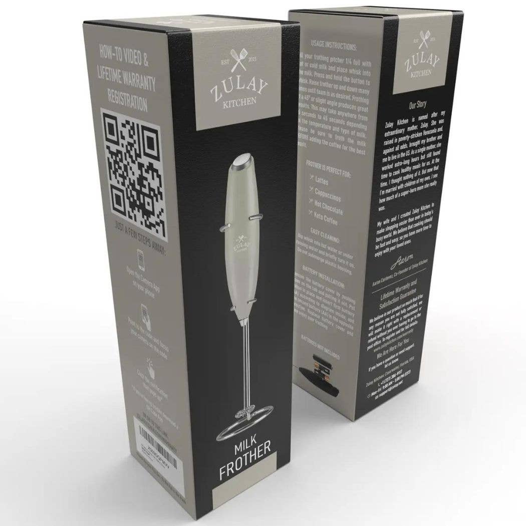 Powerful Handheld Milk Frother with Stand: Teal