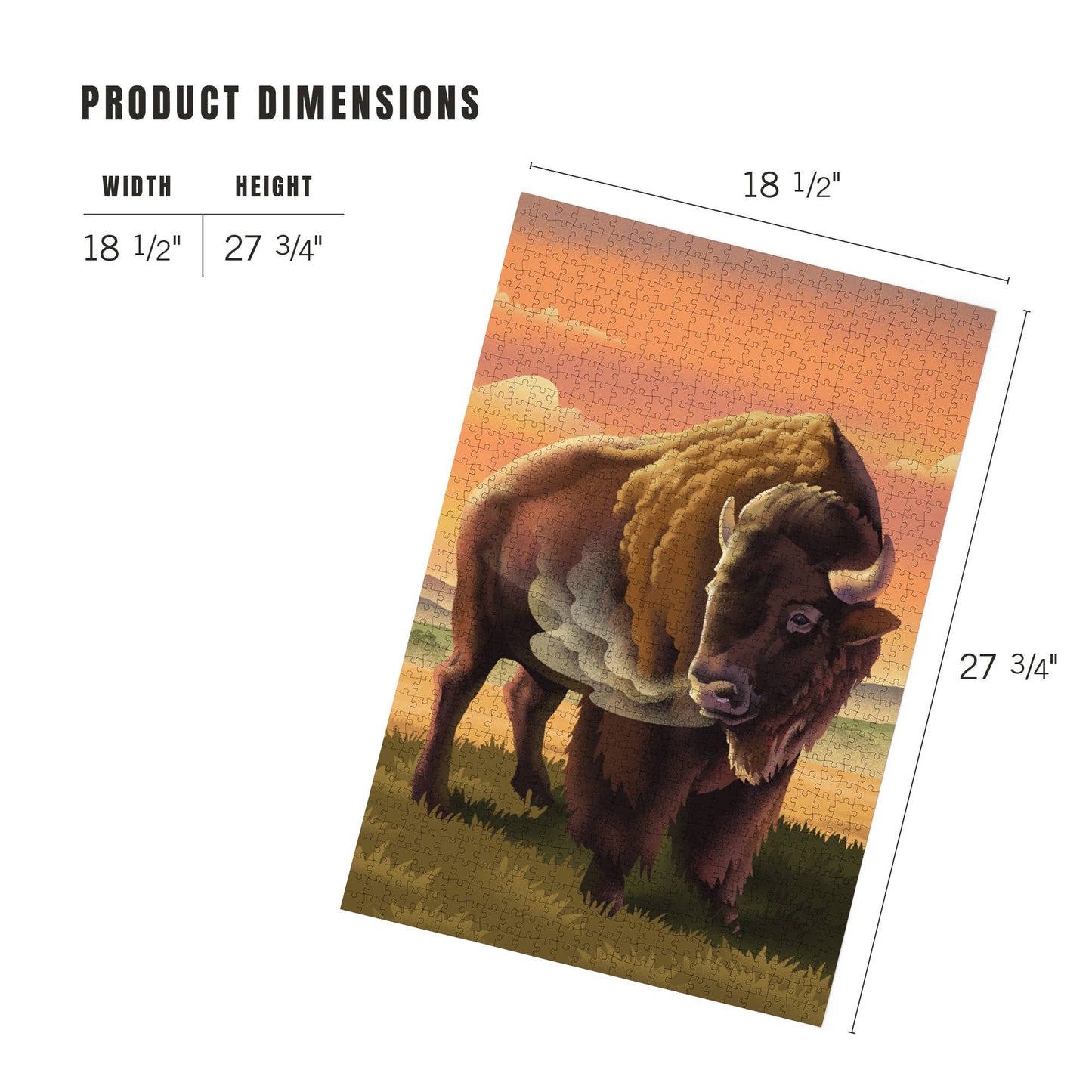 1000 PIECE PUZZLE Lithograph Wildlife Series, Bison