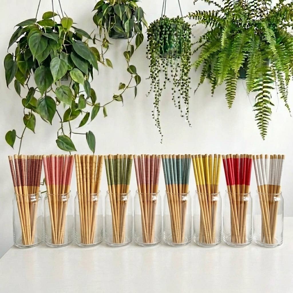 Bamboo Chopsticks - Set of 2 | Summer Bestseller: Green