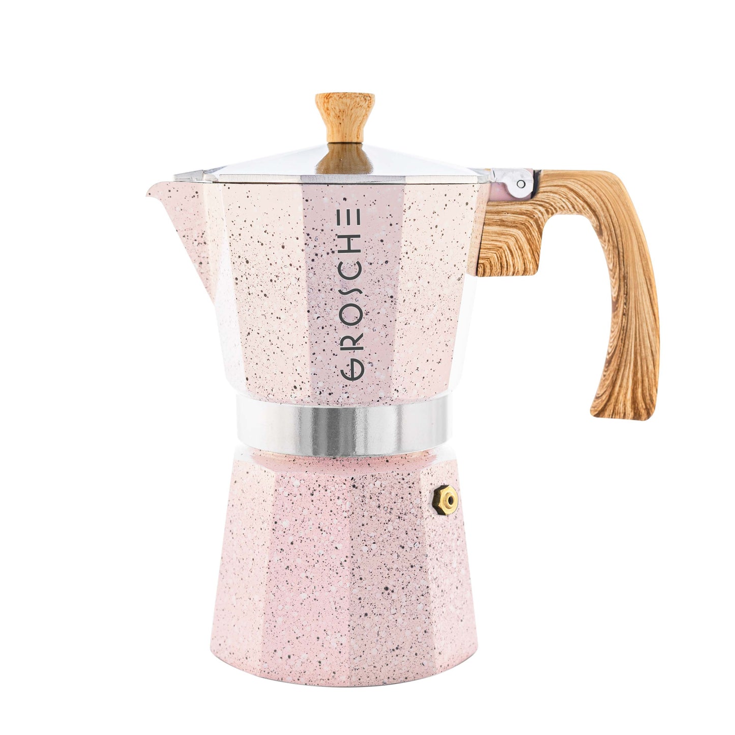 MILANO STONE Stovetop Espresso Maker  - Blush Pink: 6 cup