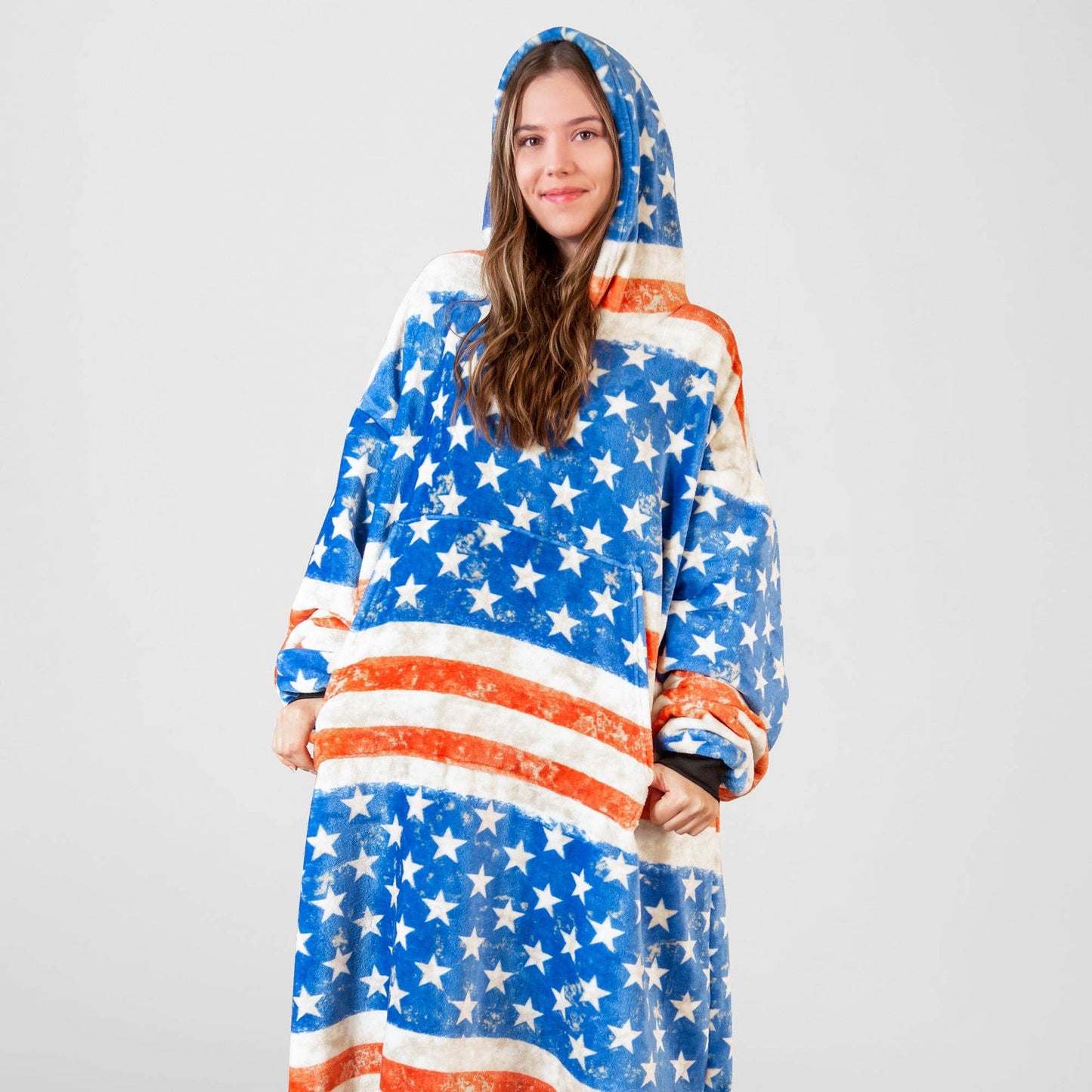 Stars and Stripes Hooded Blanket