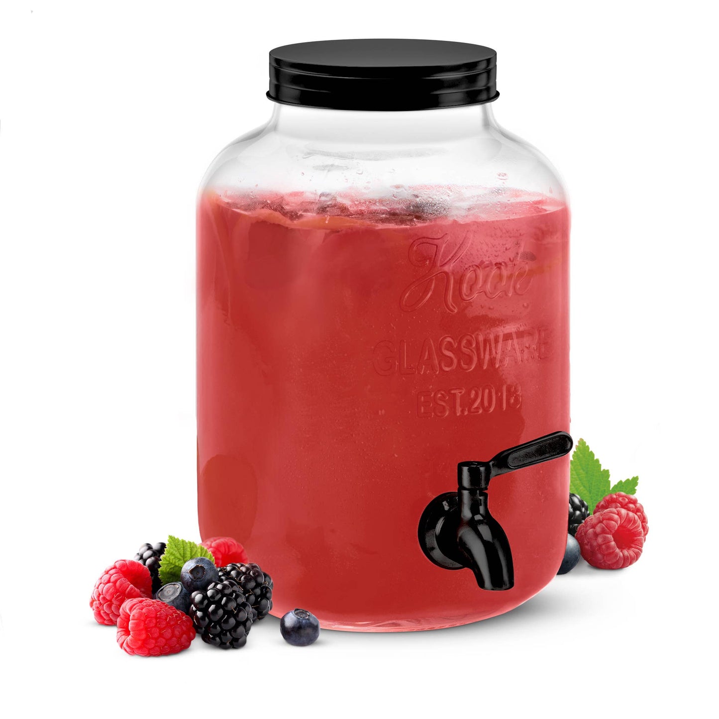 Kook Glass Drink Dispenser with Stainless Steel Spigot 1 Gal: Rose Gold