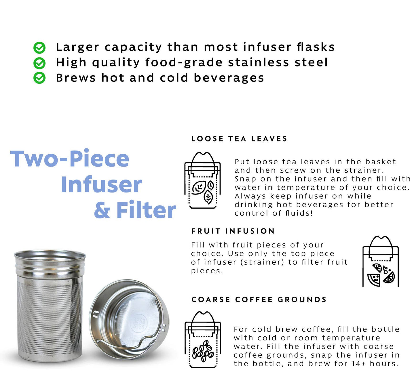 London Sip Tea Infuser Bottle 25oz: Safari Beige