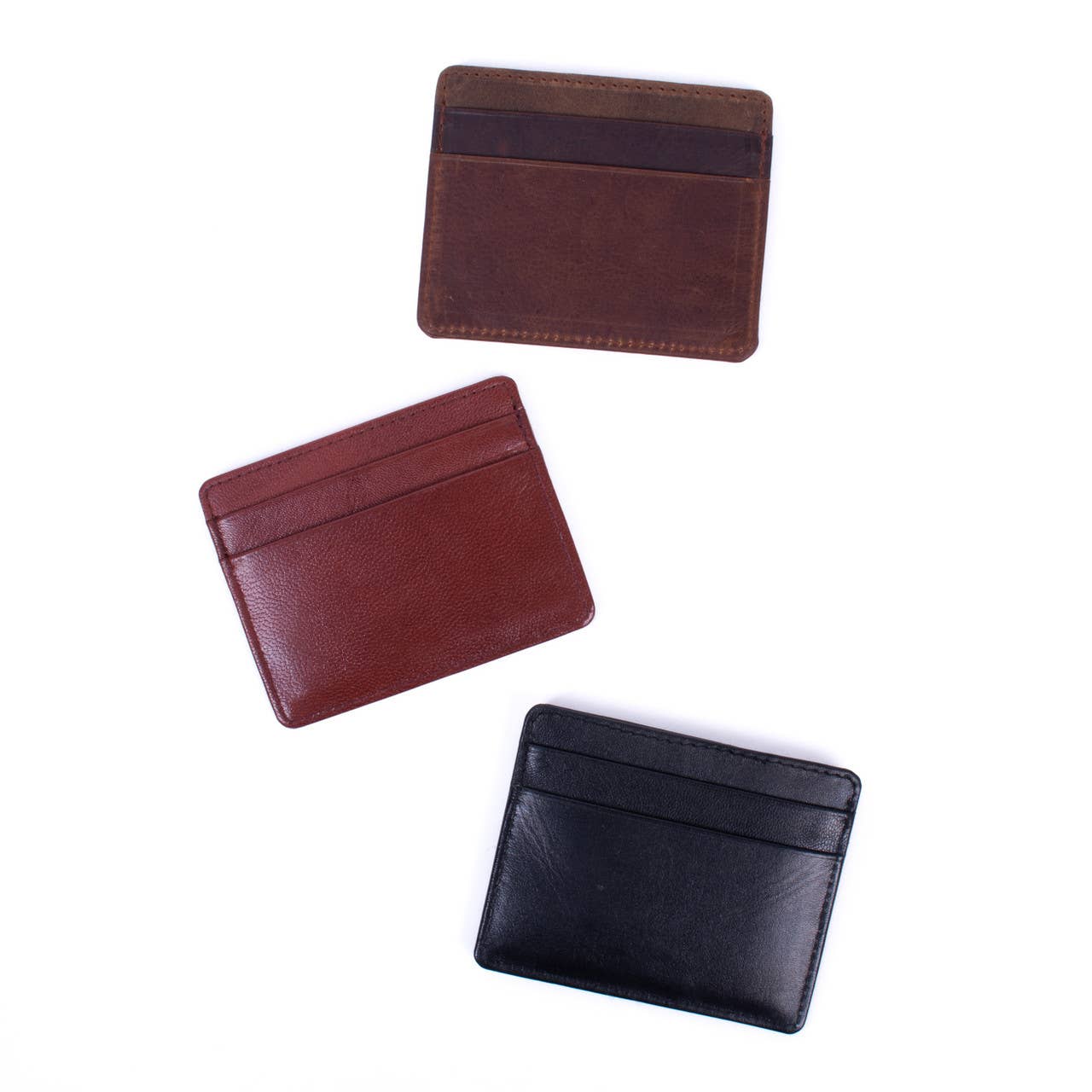 RFID Men's Genuine Leather Card Wallet-19CC: Brown