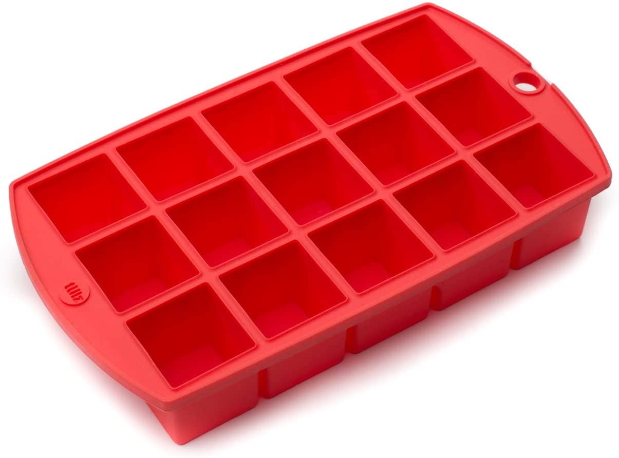 Tulz Mini Ice Block Tray, Silicone, Ruby, 8.25" x 4.75"