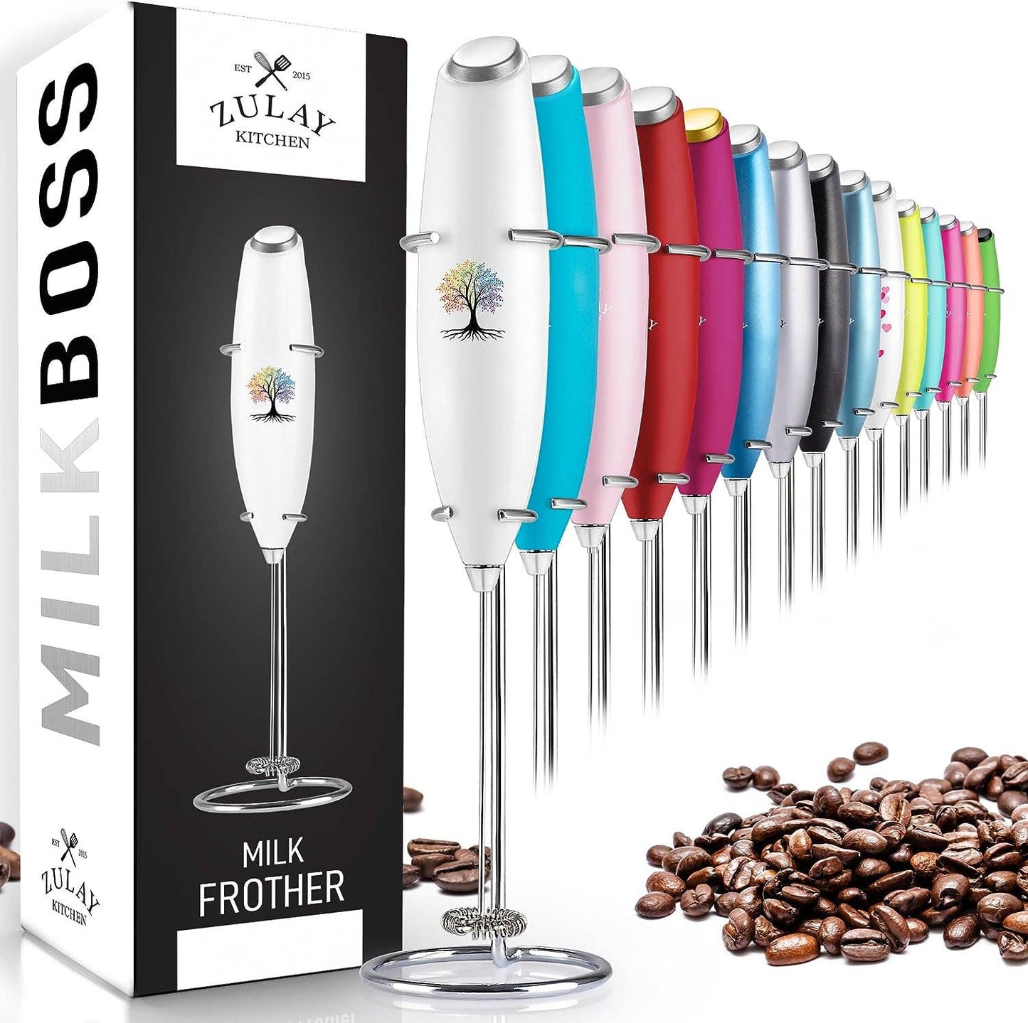 Powerful Handheld Milk Frother: Pop Green/Purple