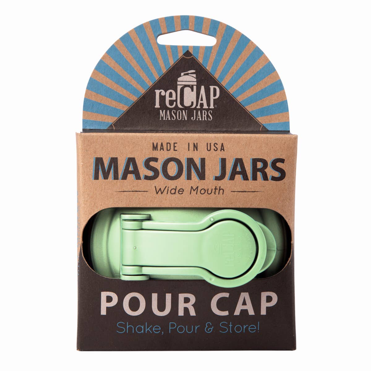 Mason Jar Pour Lid, by reCAP® - Case of 12: Silver / Regular Mouth