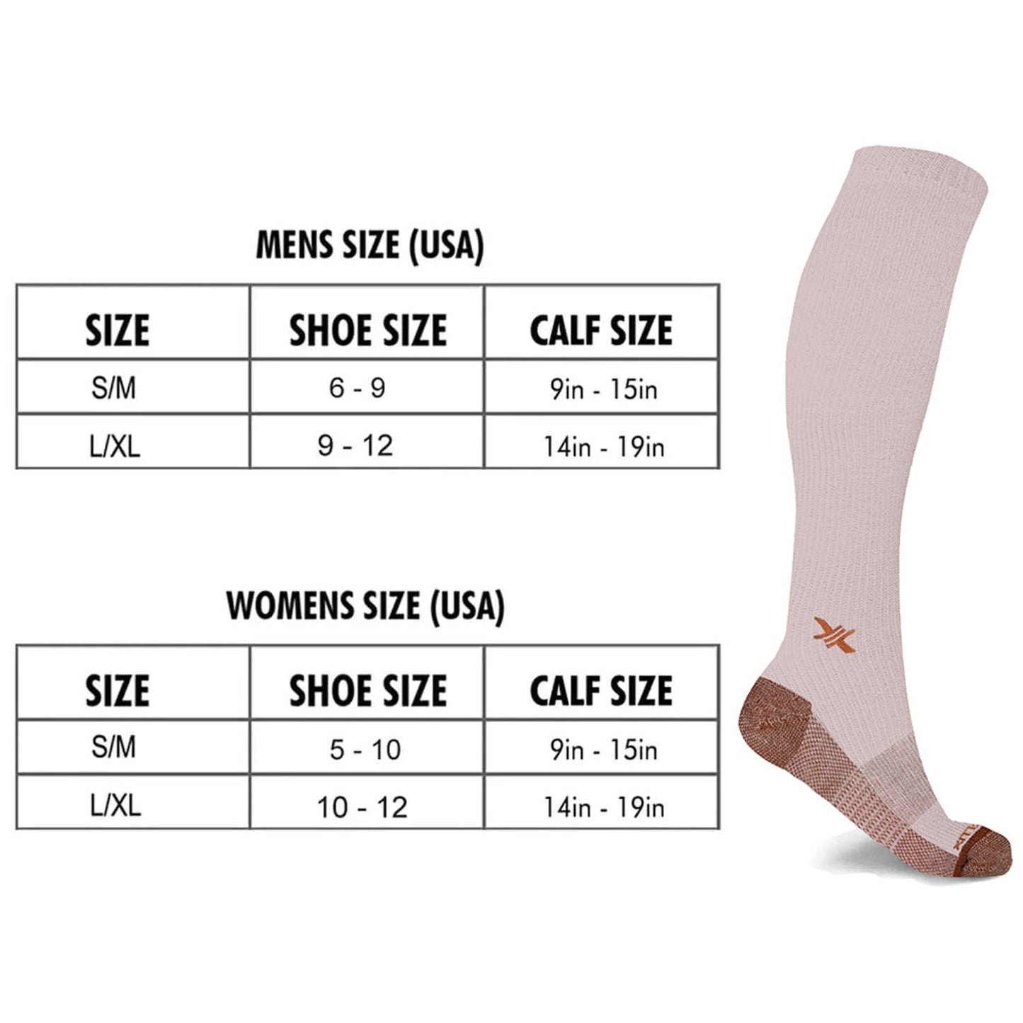 COPPER COMPRESSION SOCKS ~ ASSORTED STYLES/SIZES