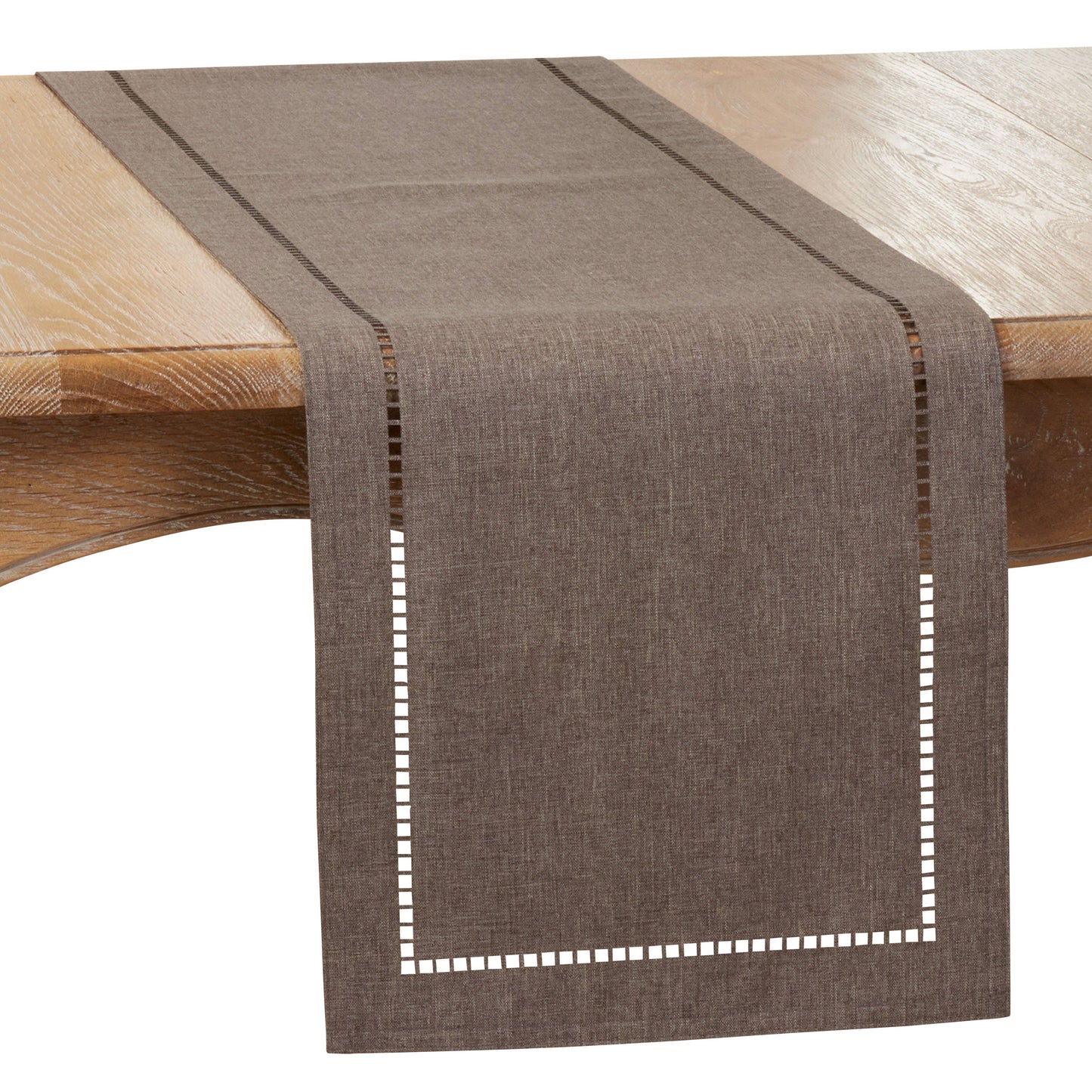 Laser-Cut Hemstitch Runner: Green / 14"x72"