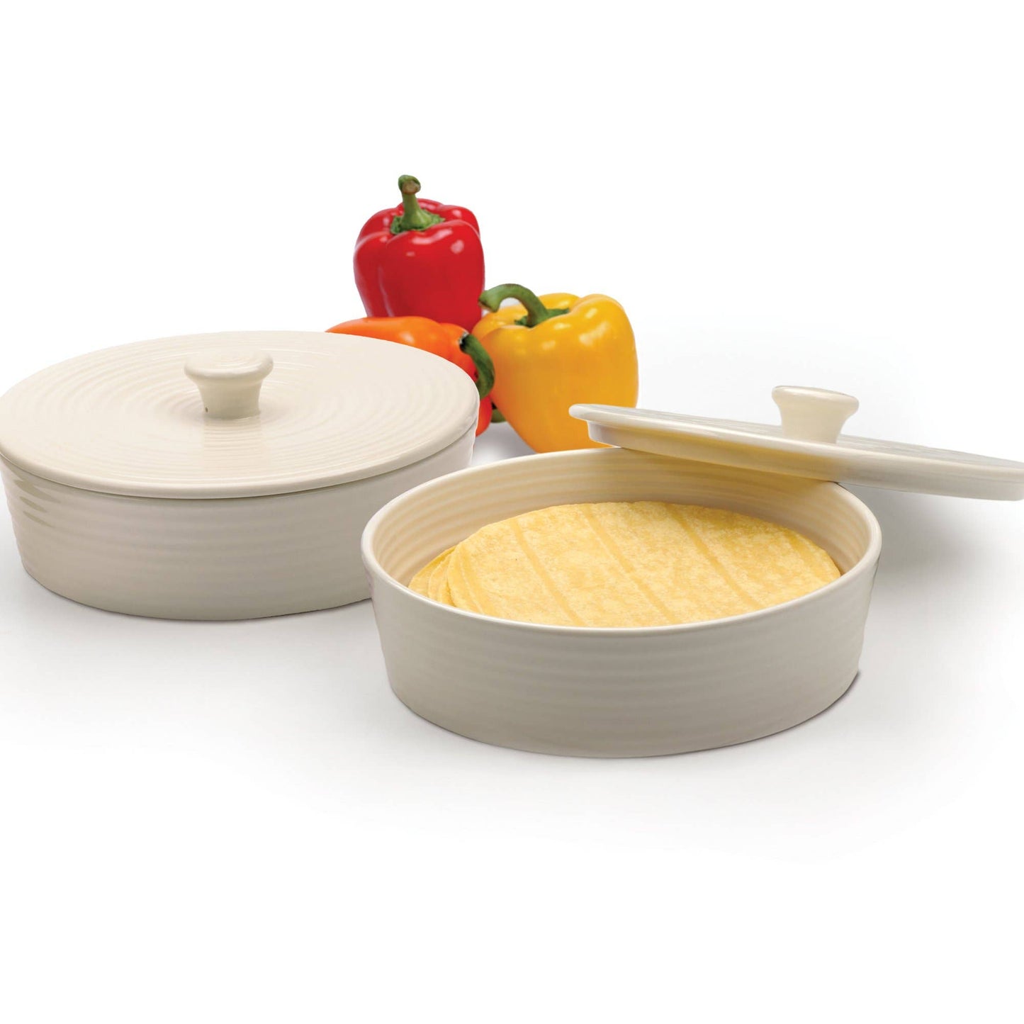 Tortilla Warmer - 8In - Stoneware - White
