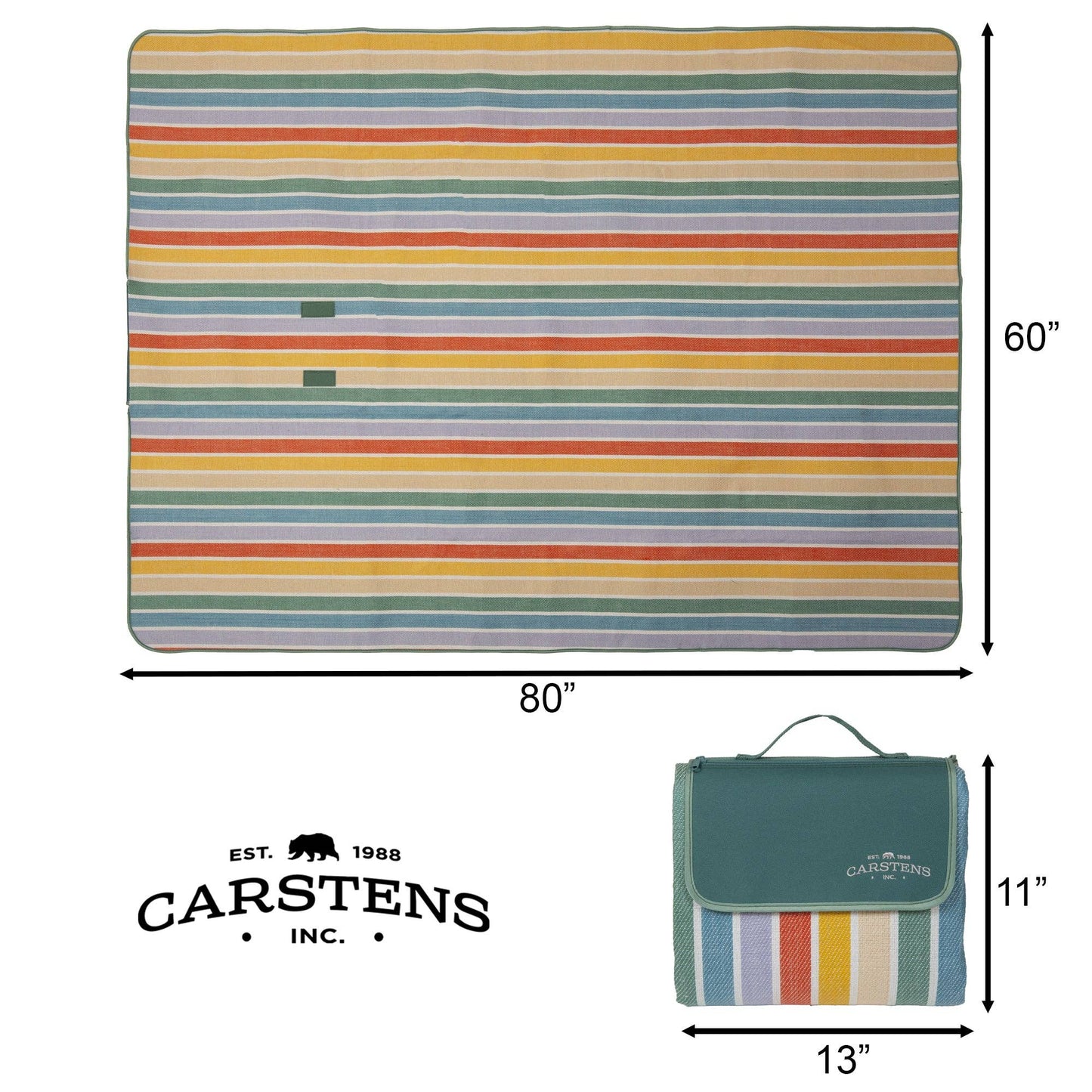 Day at the Beach Woven Stripe Picnic Blanket