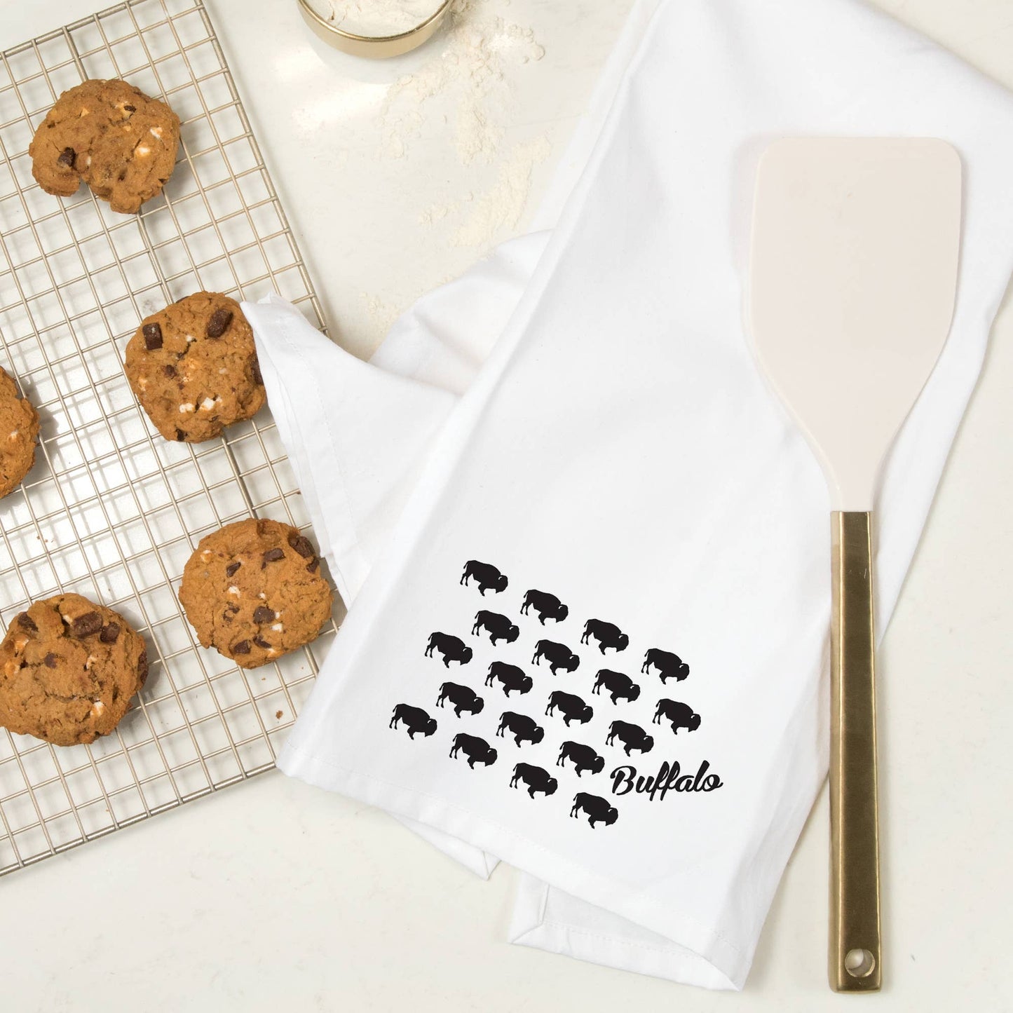 ORGANIC TEA TOWEL Pattern, Buffalo: Organic Tea Towel