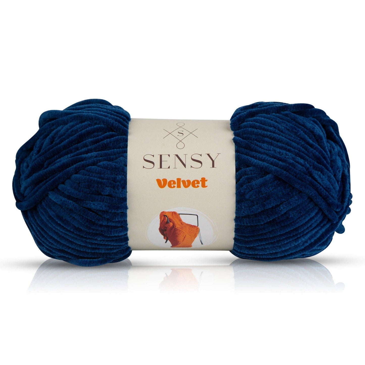 Sensy Velvet Yarn, Blanket Yarn, 3.5 oz, 132 Yards, Gauge 5 Bulky: Navy Blue / 1 Skein