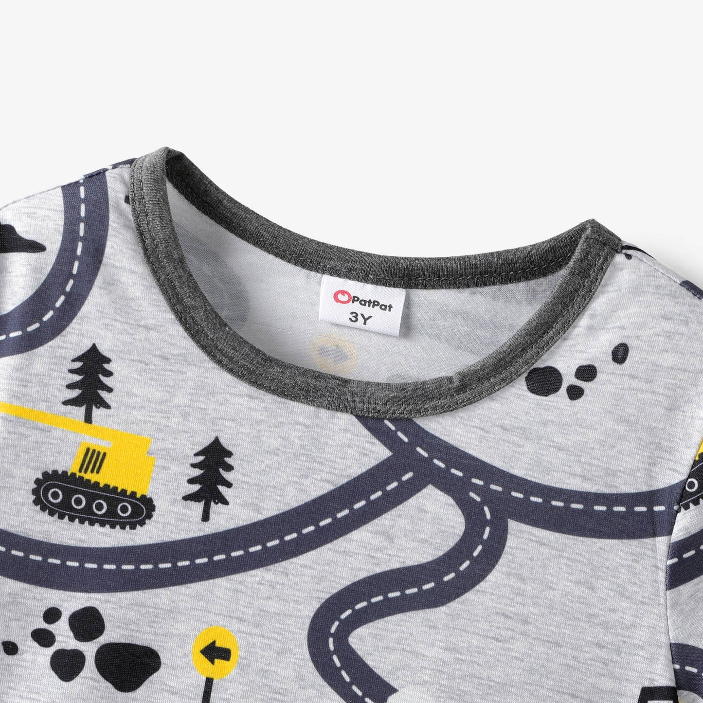 Toddler/Kid Boy Tops and Shorts Set with Vehicle Pattern: Gray / 3-4T