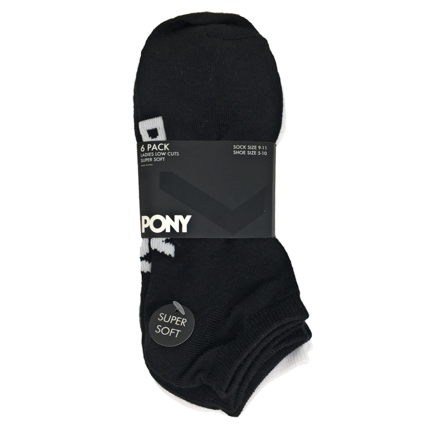 PONY 6PK LADIES NO SHOW SOCKS