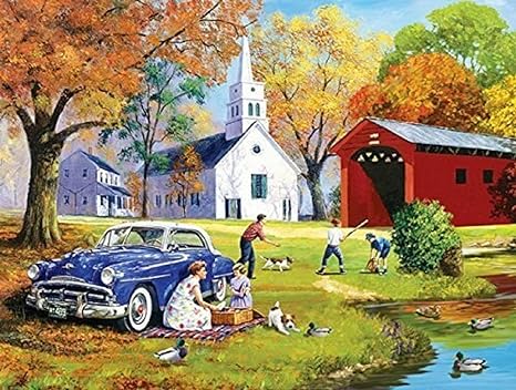 FAMILY TIME BY THE RIVER 300 PIECE JIGSAW PUZZLE