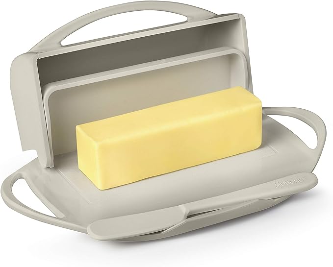 Butterie Flip-Top Butter Dish with Matching Spreader (Ivory)