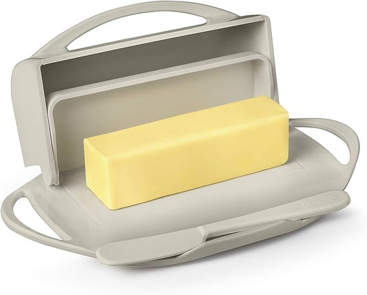 Butterie Flip-Top Butter Dish with Matching Spreader (Ivory)