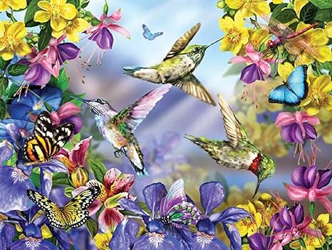 BUTTERFLIES AND HUMMINGBIRDS 300 PIECE JIGSAW PUZZLE