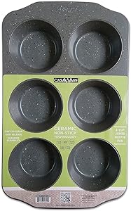 JUMBO MUFFIN PAN 6 CUP - SILVER GRANITE