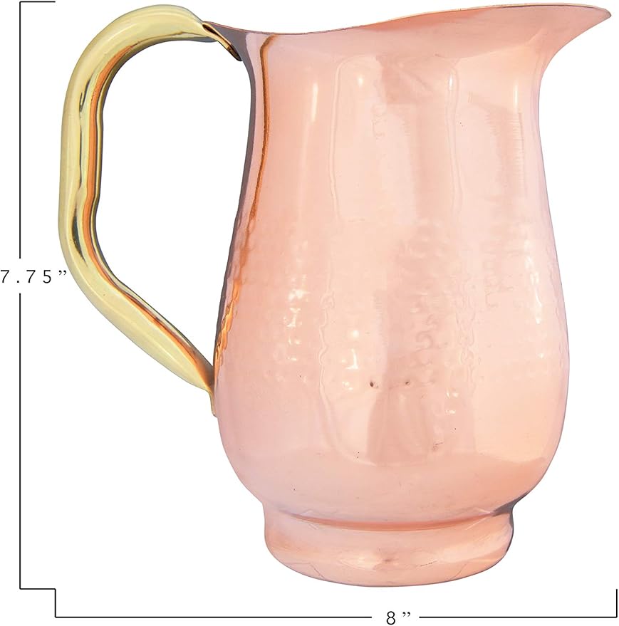 Stainless Steel Brass Copper Hammered Pitcher