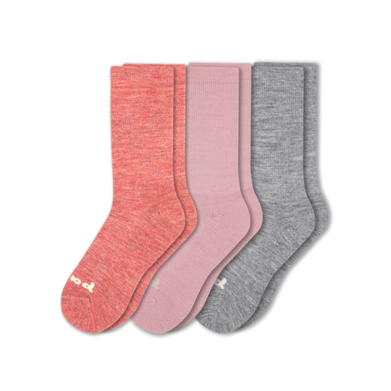 Women's Crew Pacas Socks: Charcoal & TRIBAL/Ivory & RUGBY STRIPE/Lightest Purple / Small / Medium (US: 5 - 8)