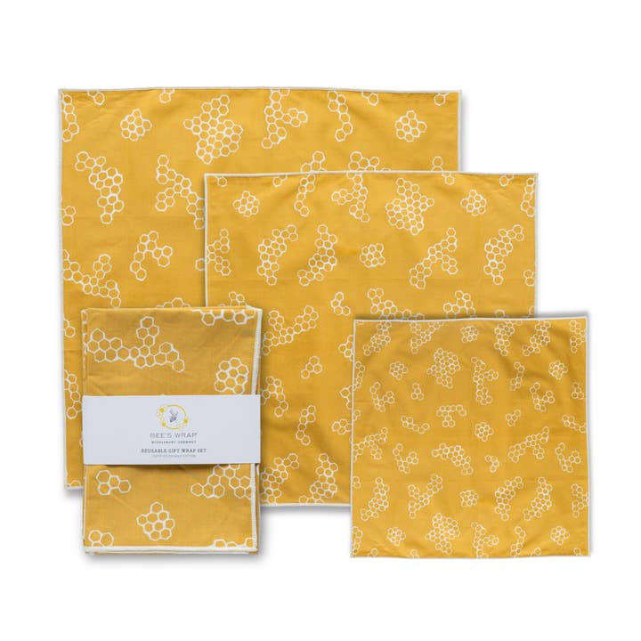 Bees Wrap 100% Organic Cotton Reusable Gift Wrap - Honeycomb