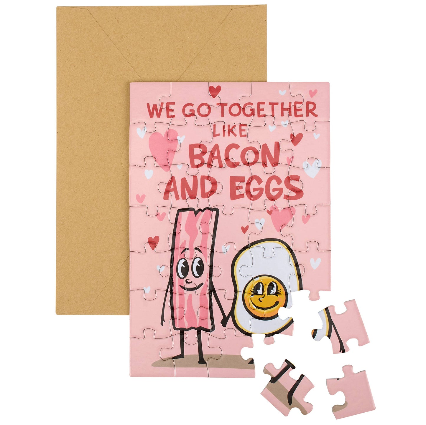 Together Like Bacon And Eggs Puzzle Card