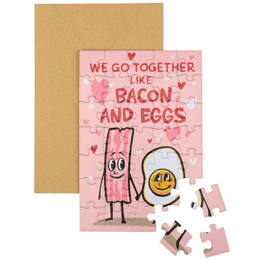 Together Like Bacon And Eggs Puzzle Card