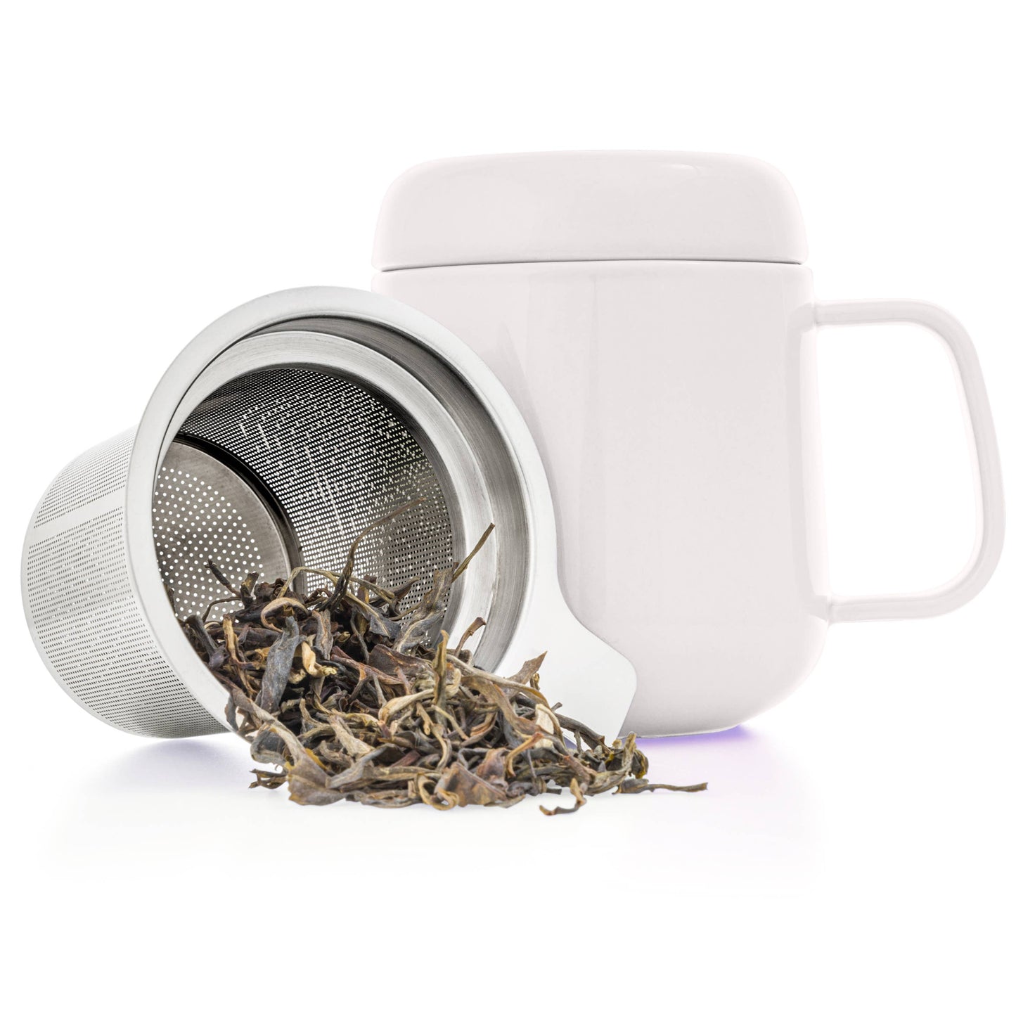 Sumo Porcelain Matte Finish Mug Cup With Infuser 15oz: Black
