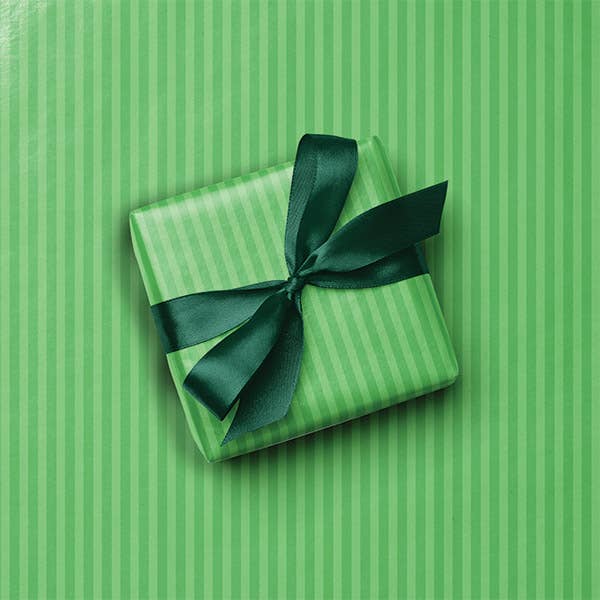 Christmas Gift Wrapping Paper: Green Tonal Stripe / 1 Pack / 24"x85'