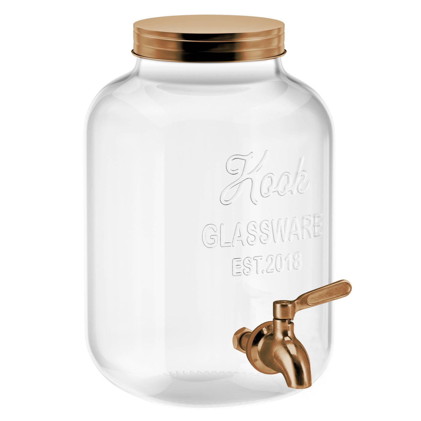 Kook Glass Drink Dispenser with Stainless Steel Spigot 1 Gal: Rose Gold
