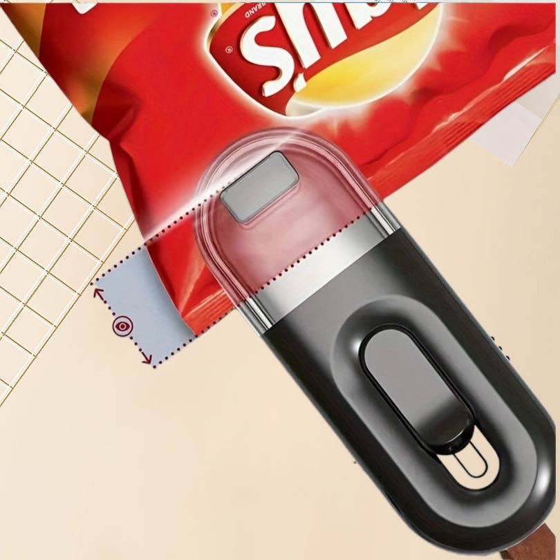 Black Mini Bag Sealer 2in1 Heat Sealing and Cutting Machine Portable Vacuum Welder for Food Storage Plastic Bags: White