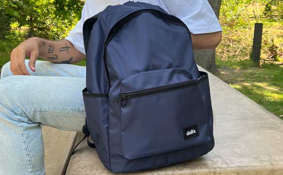 Dalix Classic Vibes Backpack: Navy Blue