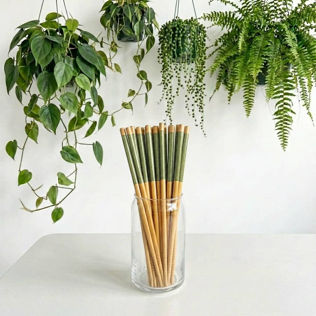 Bamboo Chopsticks - Set of 2 | Summer Bestseller: Black