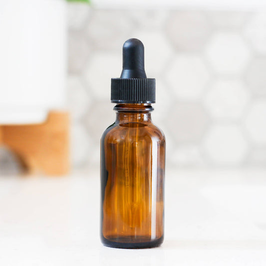 1oz Empty Amber Glass Dropper Bottle