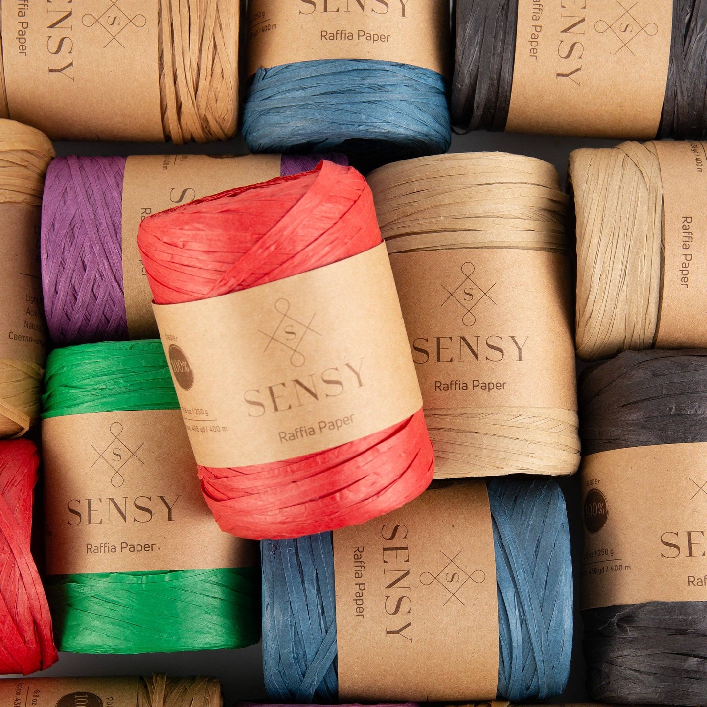 Sensy Premium 438 yards %100 Paper Raffia Paper: Natural