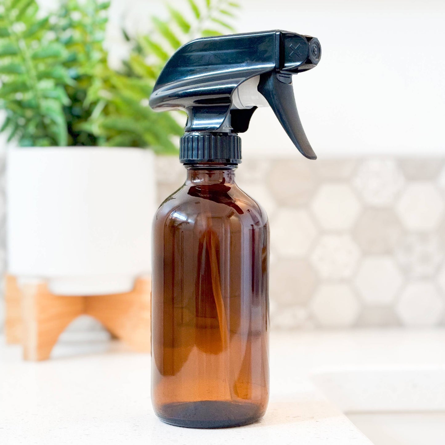 8oz Empty Amber Glass Spray Bottle